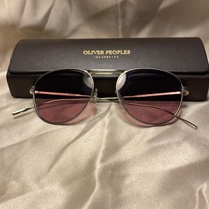Oliver Peoples Pink and Gold- Sunglasses - Vintage Italy